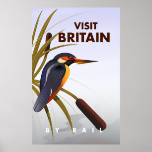 Póster Visite o cartaz de viagem vintage da Grã-Bretanha.