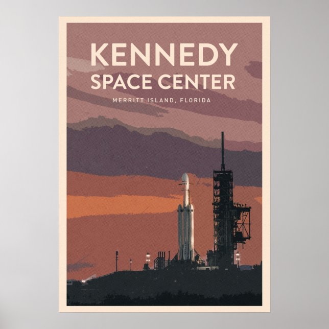 Poster Visite o Centro Espacial Kennedy (Frente)
