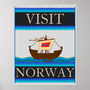 Poster Visite o escritório/casa da Noruega (12,5"x16")