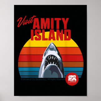 Poster Visite o Estilo Retroativo da Ilha Amity Jaws 2025