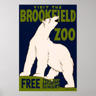 Póster Visite o jardim zoológico de Brookfield