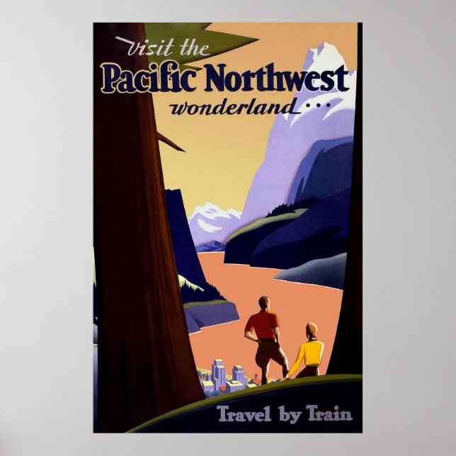 Póster Visite o Noroeste do Pacífico (Frente)