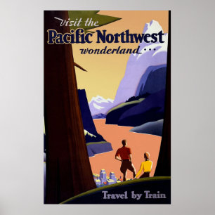Póster Visite o noroeste pacífico