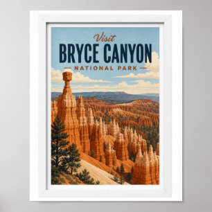 Poster Visite o Parque Nacional Bryce Canyon Viagem Vinta