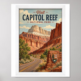 Poster Visite o Parque Nacional Capitol Reef Viagem Vinta