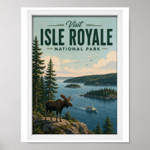 Poster Visite o Parque Nacional Isle Royale Viagem Vintag