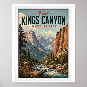 Poster Visite o Parque Nacional Kings Canyon Viagem Vinta
