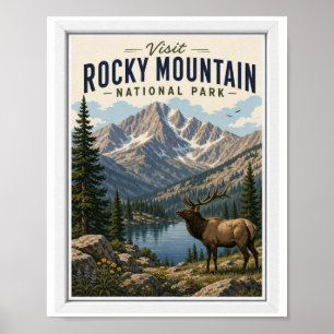 Poster Visite o Parque Nacional Rocky Mountain Viagem Vin
