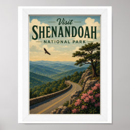 Poster Visite o Parque Nacional Shenandoah Viagem Vintage