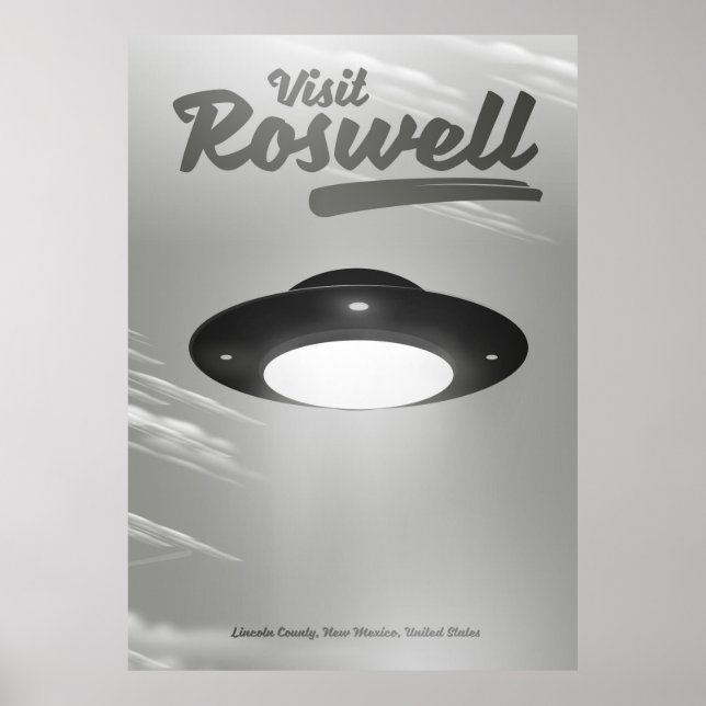 Póster Visite o pôster vintage Roswell UFO (Frente)