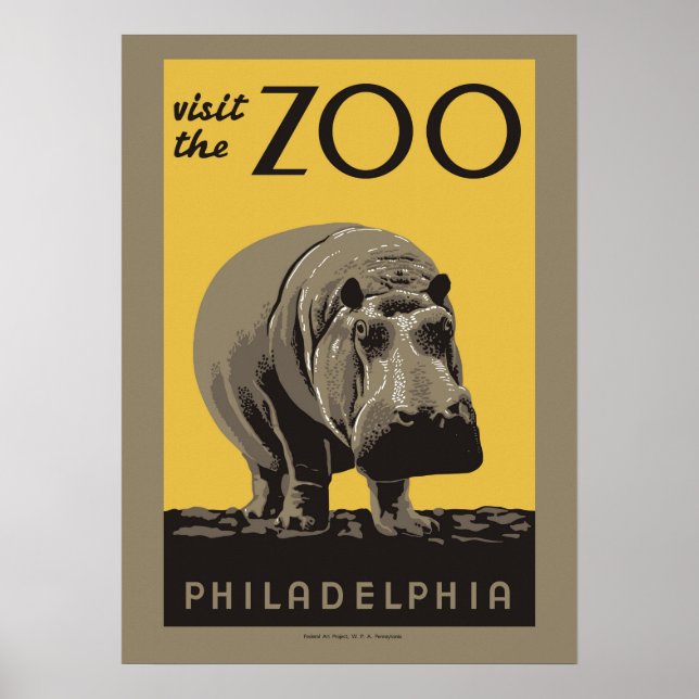 Poster Visite o Zoo Philadelphia (Frente)