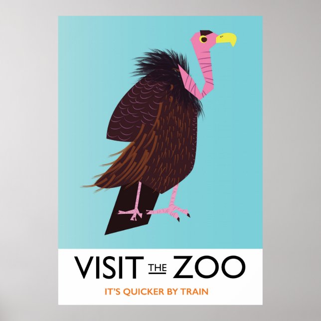 Poster Visite o zoológico (Frente)