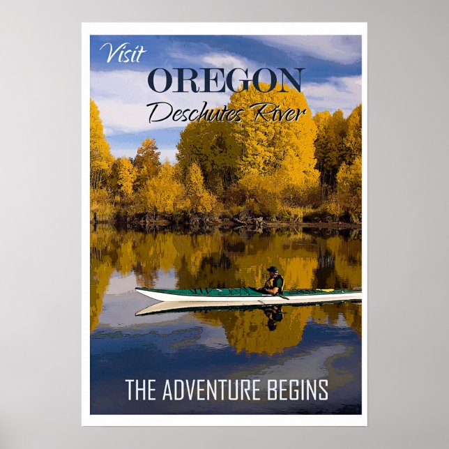 Poster Visite Oregon, Rio Deschutes, (Frente)