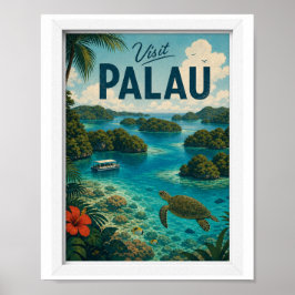 Poster Visite Palau Travel Vintage
