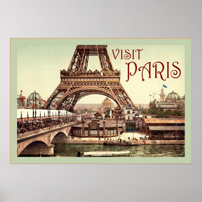 Poster Visite Paris ~ Viagens vintage (Frente)