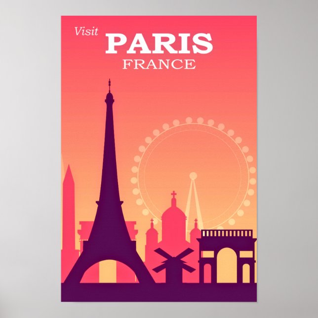 Poster Visite Paris Vintage (Frente)