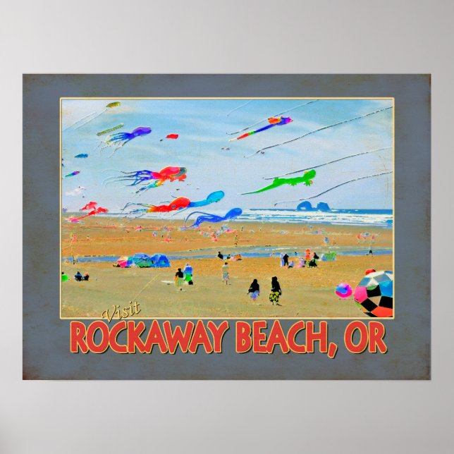 Póster Visite Rockaway Beach, OR (Frente)