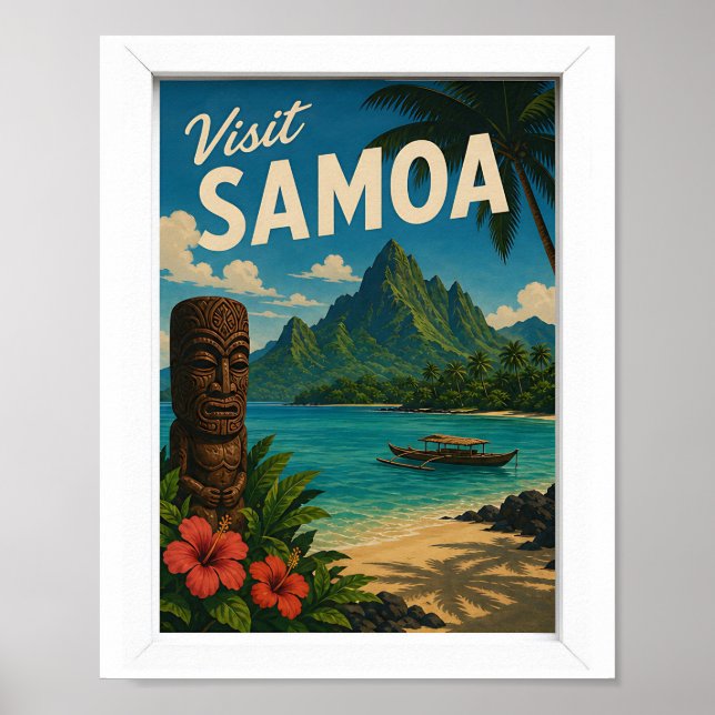 Poster Visite Samoa Travel Vintage (Frente)