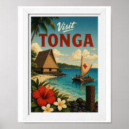 Poster Visite Tonga Travel Vintage