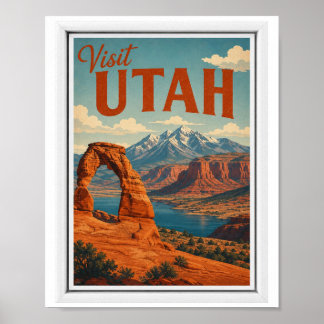 Poster Visite Utah Viagens Vintage