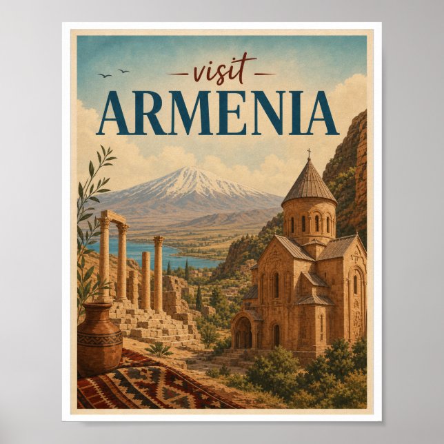 Poster Visite Viagens Armênia Vintage (Frente)