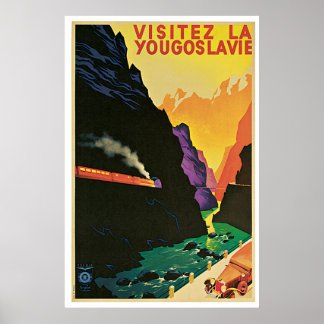 Póster Visitez la Yougoslavie Viagens vintage Advertisên