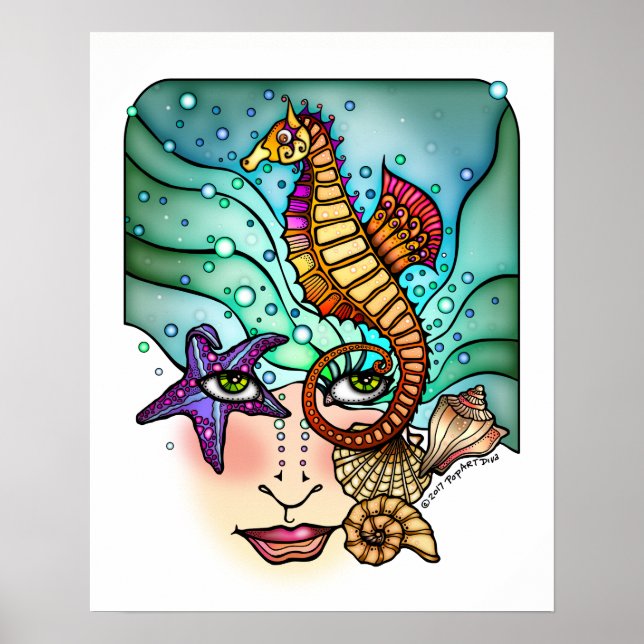 Póster VISÕES DO OCEANO ARTE MARINHA CARTA 16x20 (Frente)