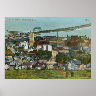 Poster Vista 1915 vintage de Duluth, Minnesota