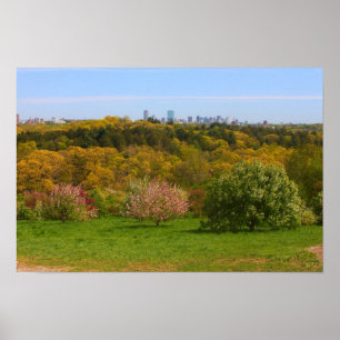 Poster Vista a Boston do monte de Peter, arboreto de