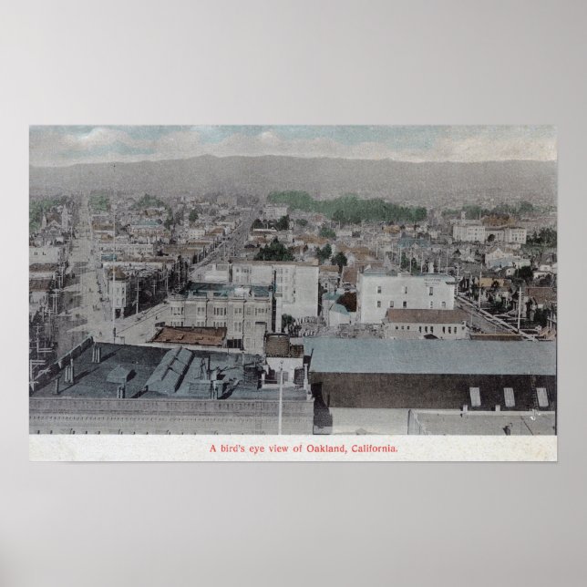 Póster Vista aérea da cidade nº 2Oakland, CA (Frente)