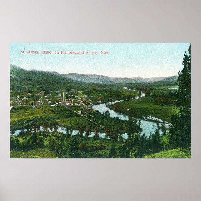 Póster Vista aérea da cidade na Rua Joe River (Frente)