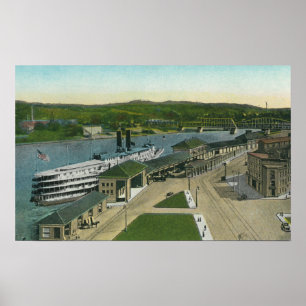 Poster Vista aérea da doca da navegação de Hudson