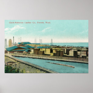 Poster Vista aérea da madeira serrada Co de