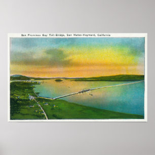 Poster Vista aérea da ponte da baía a Hayward, CA