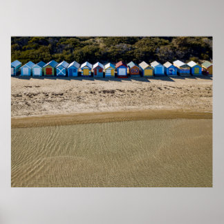 Poster Vista aérea da praia de Brighton, em Melbourne