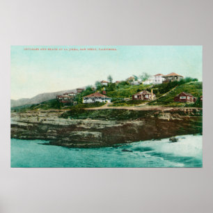 Póster Vista aérea das casas de campo e da praia em La