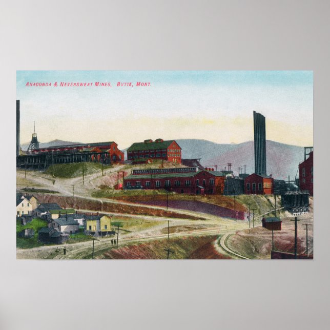 Poster Vista aérea das minas de Anaconda e Neversweat (Frente)