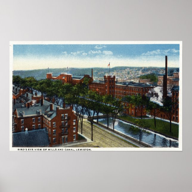 Póster Vista aérea das usinas e do canal (Frente)