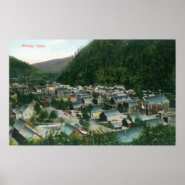 Póster Vista aérea de CityMurray, ID (Frente)