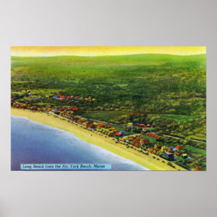 Poster Vista aérea de Long Beach na praia de York