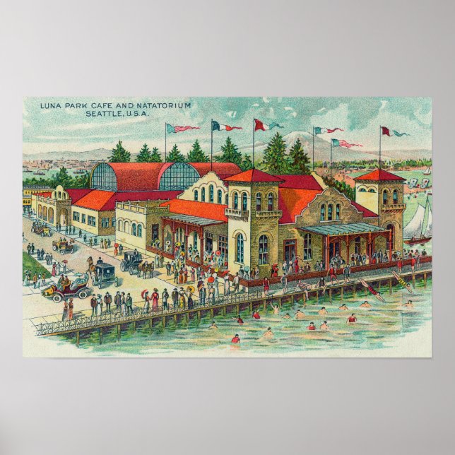 Poster Vista aérea de Luna Park Caf � e Natatorium (Frente)