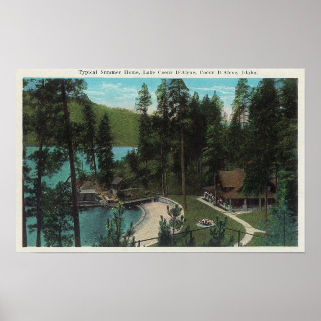 Poster Vista aérea de uma casa típica de verão no (Frente)
