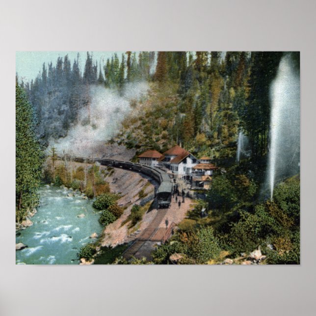 Póster Vista aérea de uma estação de comboios (Frente)