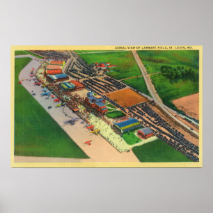 Póster Vista aérea do ar FieldSt de Lamberto. Louis, MO
