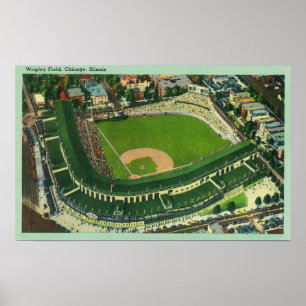 Poster Vista aérea do campo de Wrigley # do 2Chicago, IL