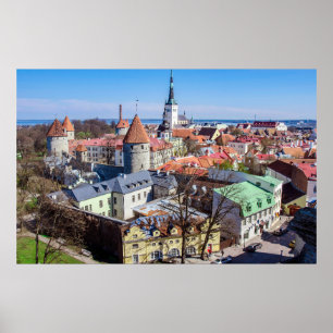 Poster Vista aérea do centro Tallinn