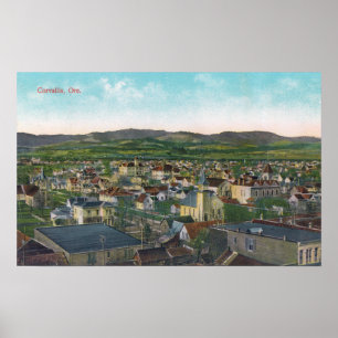 Póster Vista aérea do CityCorvallis, OU