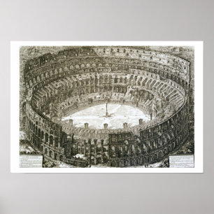 Póster Vista aérea do Colosseum em Roma 'das vistas o