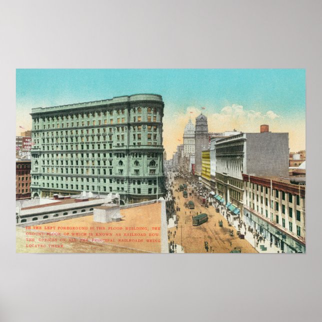 Póster Vista aérea do edifício das inundações (Frente)