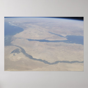 Poster Vista aérea do Egipto e do Sinai Peninsul